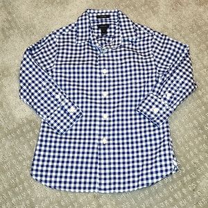 J Crew Crewcuts Navy Gingham Long Sleeve Button Down Shirt 3T